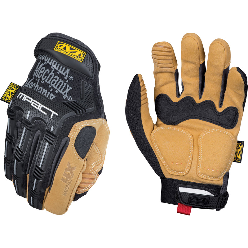 Material4X® M-Pact® Impact Gloves, 10, Synthetic Palm, Hook & Loop Cuff