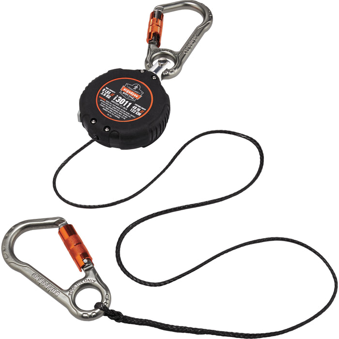 Squids® 3011 Tool Lanyard, Retractable, Dual Carabiner