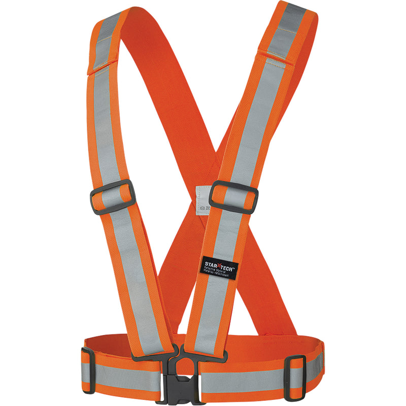 5591 Adjustable Safety Sash, High Visibility Orange, Silver Reflective Colour, One Size