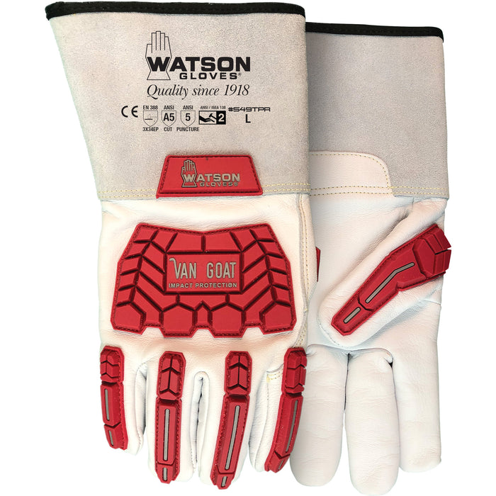Van Goat Cut & Impact Gloves, Size Large, Cutshield™ Shell, ASTM ANSI Level A5/EN 388 Level E