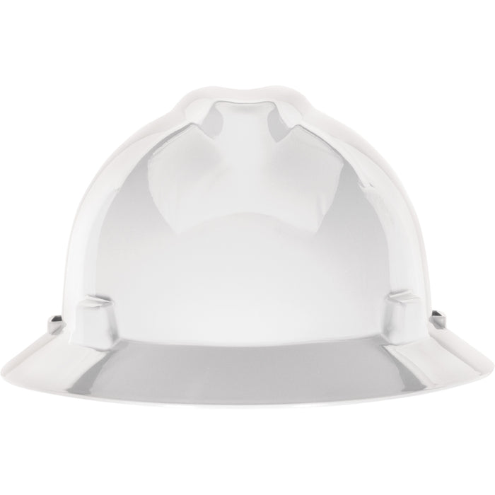 V-Gard® Slotted Full-Brim Hardhat, Quick-Slide Suspension, White
