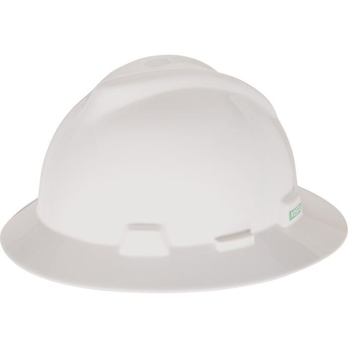 V-Gard® Slotted Full-Brim Hardhat, Pinlock Suspension, White