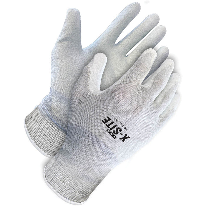 X-Site™ Anti-Static Coated Gloves, 9, Polyurethane Coating, 15 Gauge, Nylon/Copper Shell