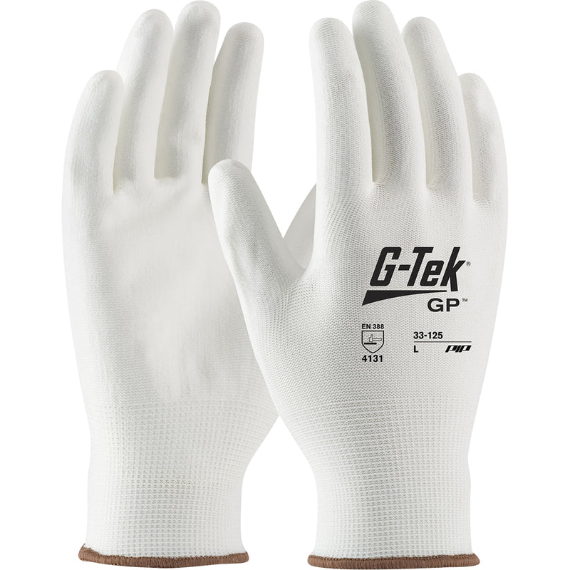 G-Tek® GP™ Coated Gloves, Large, Polyurethane Coating, 13 Gauge, Nylon Shell