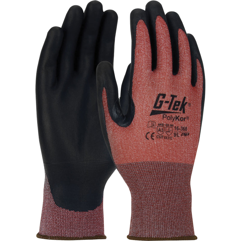 G-Tek® PolyKor® X7™ Neuroma® Cut Resistant Gloves, Size X-Large, 18 Gauge, Polyurethane Coated, Polyethylene Shell, ASTM ANSI Level A3/EN 388 Level C