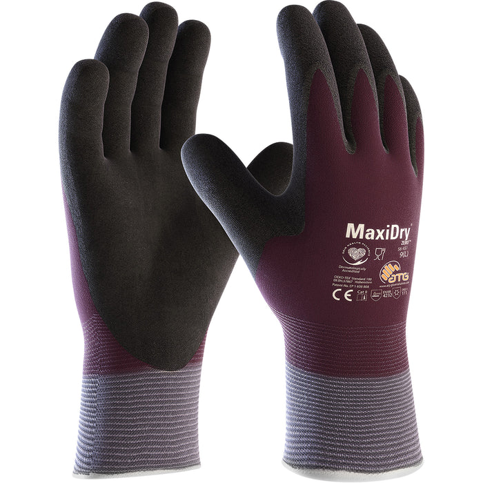 ATG MaxiDry® Zero™ Coated Gloves with Thermal Lining, X-Large, Foam Nitrile Coating, 15 Gauge, Nylon/Spandex Shell