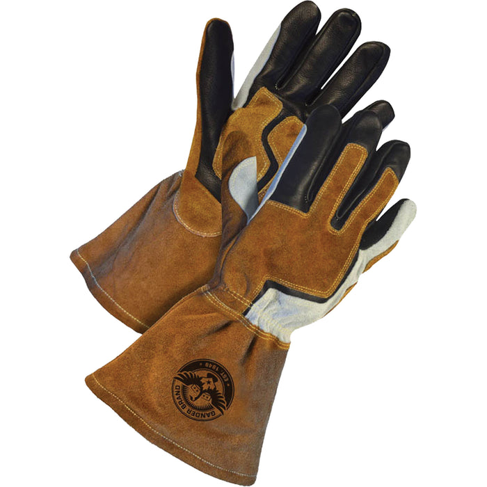 Gander Brand MIG Welder's Gloves, Grain Cowhide, Size Large