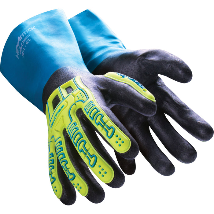HexChem® Chemical Resistant Gloves, Size X-Large/10, Nitrile