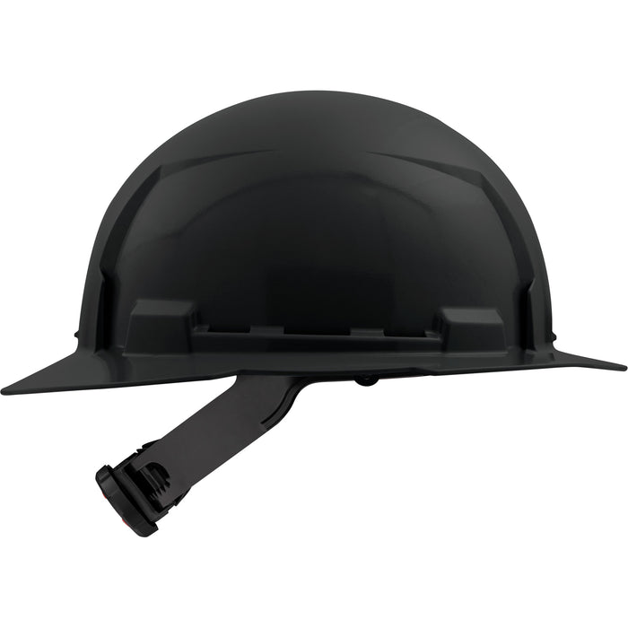 Full Brim Hardhat with 4-Point Suspension System, Ratchet Suspension, Black