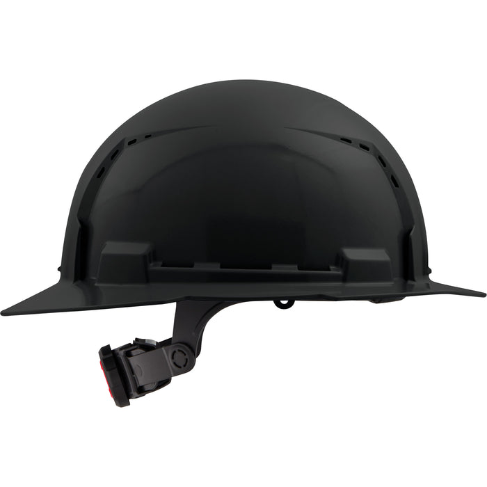 Full Brim Hardhat with 6-Point Suspension System, Ratchet Suspension, Black
