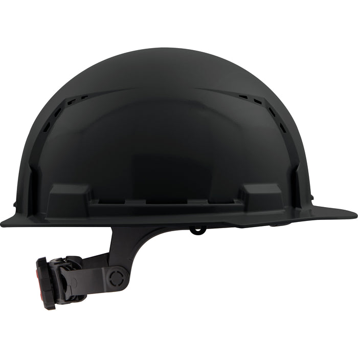 Front Brim Hardhat with 4-Point Suspension System, Ratchet Suspension, Black