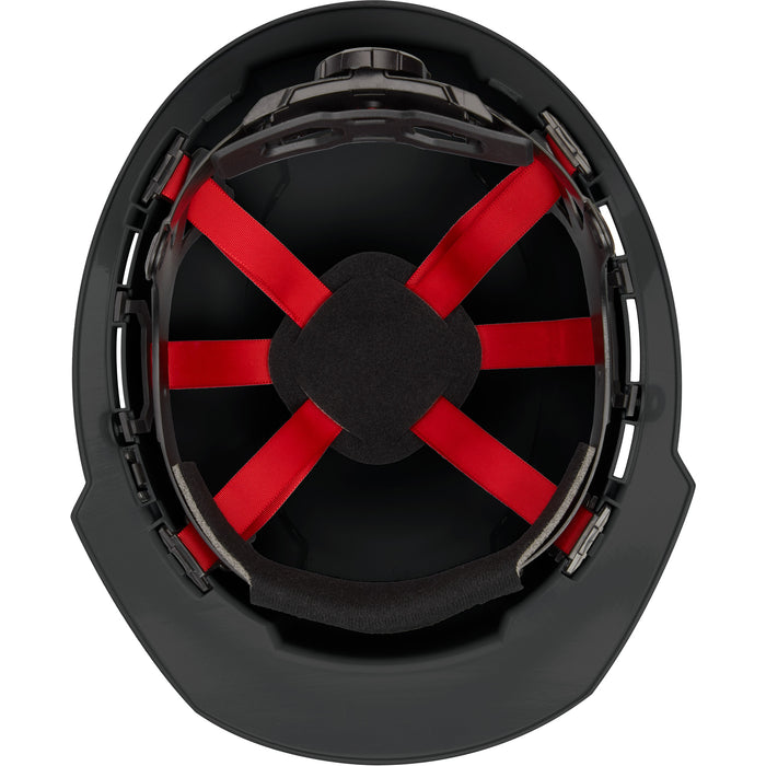 Front Brim Hardhat with 4-Point Suspension System, Ratchet Suspension, Black