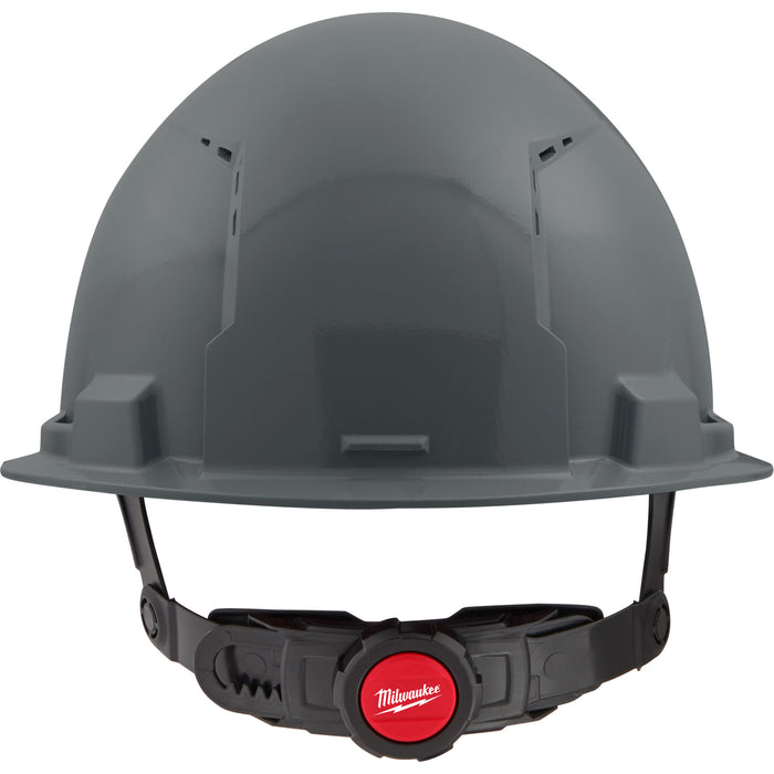 Front Brim Hardhat with 4-Point Suspension System, Ratchet Suspension, Grey