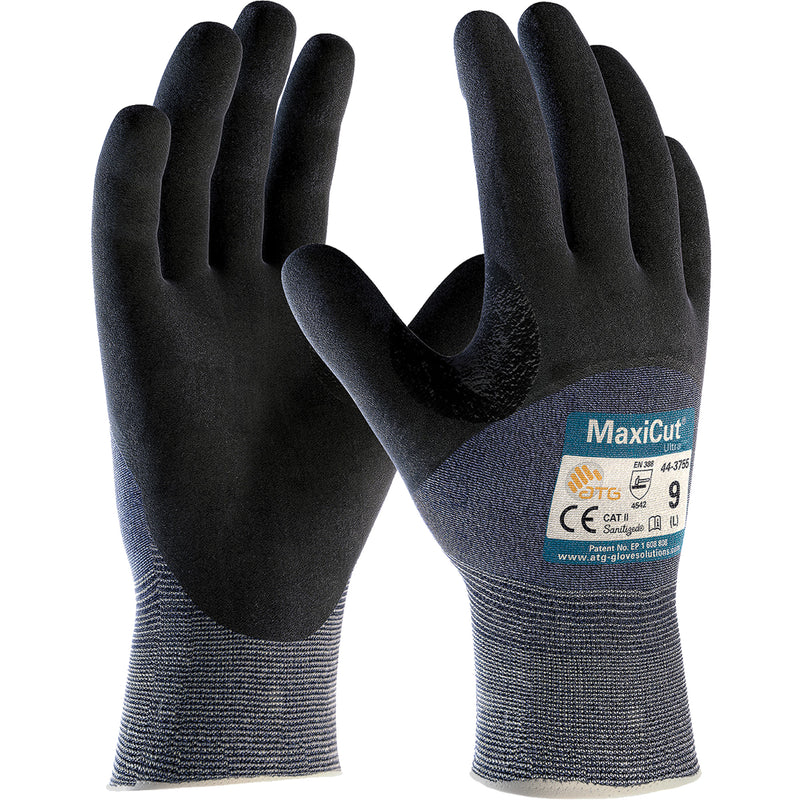 ATG MaxiCut® Ultra™ Seamless Knit Cut Resistant Gloves, Large, 15 Gauge, Nitrile Coated, ASTM ANSI Level A3/EN 388 Level 5/EN 388 Level C