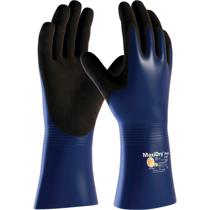 ATG MaxiDry® Plus™ Chemical & Cut Resistant Gloves, X-Large, Nitrile Coating, Nylon/Elastane Shell