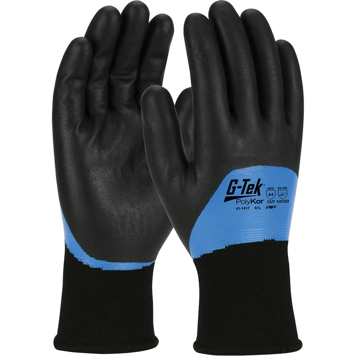 G-Tek® PolyKor® Insulated Cut-Resistant Glove, Size Large, 15 Gauge, Nitrile Coated, Engineered Yarn Shell, ANSI/ISEA 105 Level 4