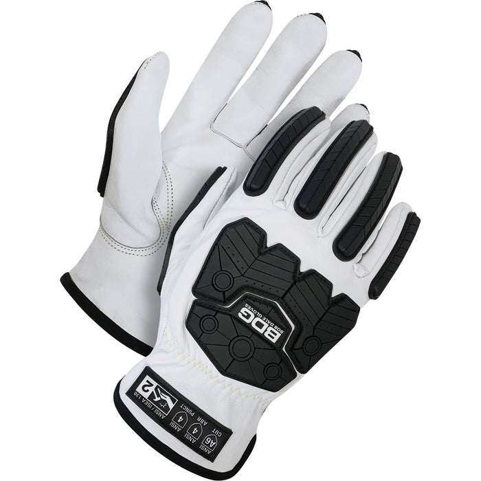 Classic Impact & Cut Resistant Driver Gloves, Size X-Large, Goatskin Shell, ASTM ANSI Level A6