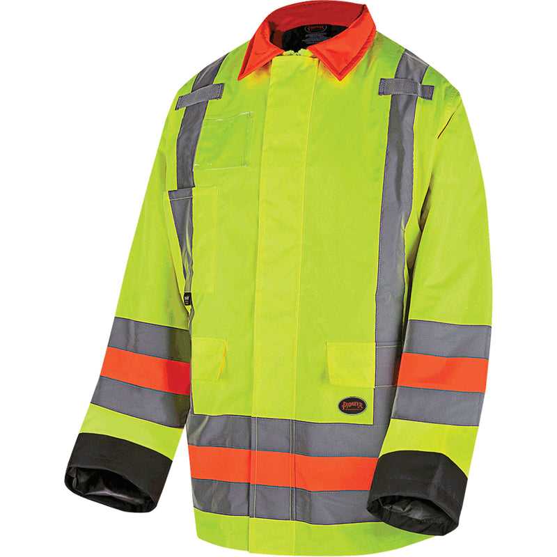 6040 Quebec Winter Traffic Control Jacket, Polyester, High Visibility Lime-Yellow, X-Large