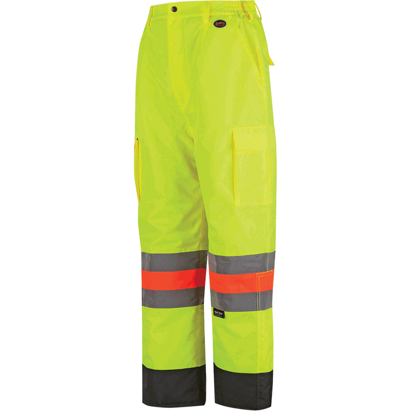 6041 Quebec Winter Traffic Control Pants, Polyester, X-Large, High Visibility Lime-Yellow