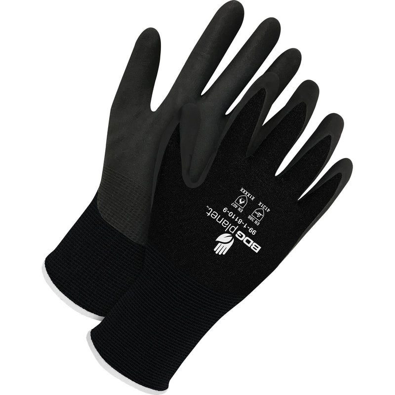 BDG Planet™ Coated Gloves, 9/Large, Foam Nitrile Coating, 15 Gauge, Nylon/Spandex Shell