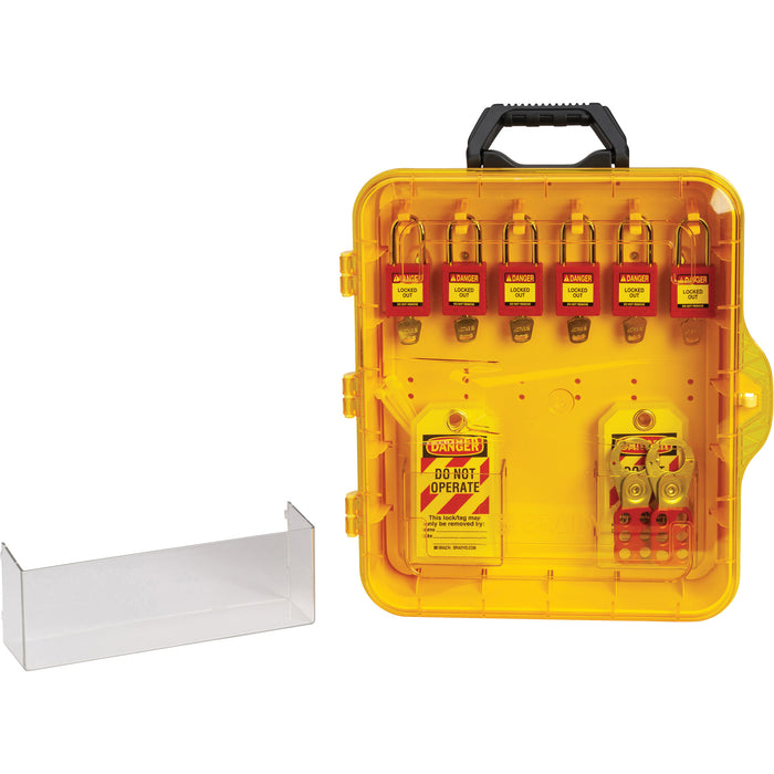 Lockout Station with Keyed Different Nylon Safety Lockout Padlocks, Plastic Padlocks, 6 Padlock Capacity, Padlocks Included