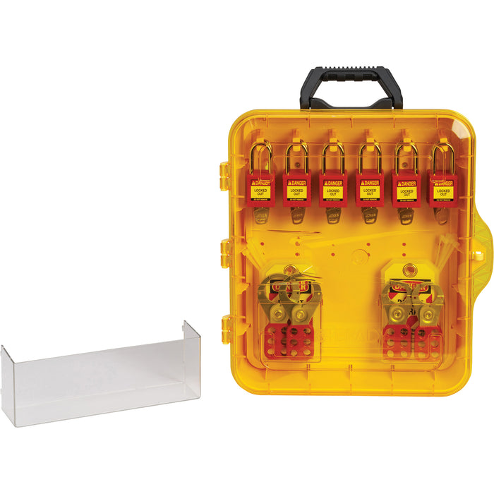 Lockout Station with Keyed Different Nylon Safety Lockout Padlocks, Plastic Padlocks, 12 Padlock Capacity, Padlocks Included