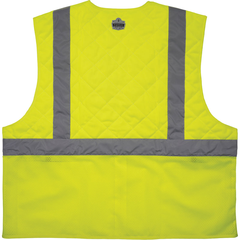 Chill-Its 6668 Safety Cooling Vest, Large, High Visibility Lime-Yellow