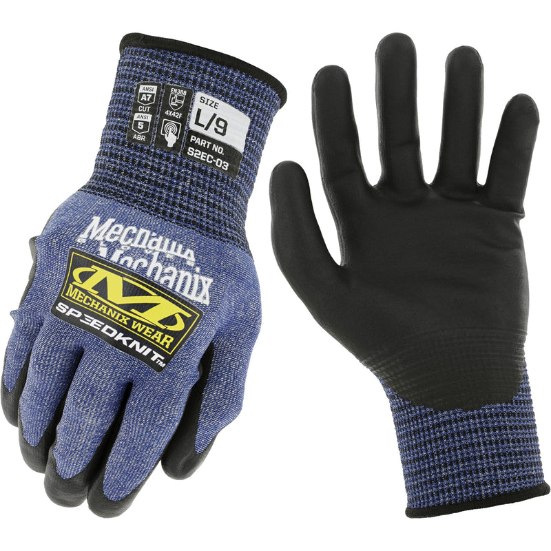 Speedknit™ S2EC03 Cut-Resistant Gloves, Size Large/9, 18 Gauge, Urethane Coated, HPPE/Tungsten Shell, ASTM ANSI Level A7/EN 388 Level F