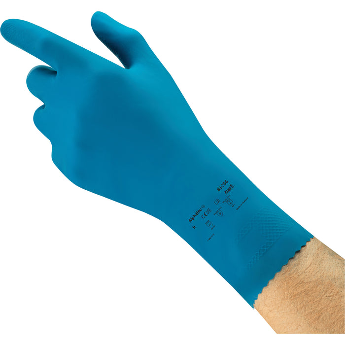 AlphaTec® 88-356 Chemical-Resistant Food-Processing Gloves, Size 9, 12" L, Rubber Latex, 17-mil