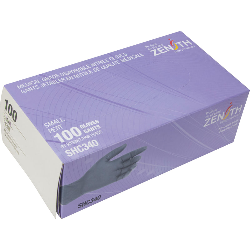 Medical Grade Disposable Gloves, Small, Nitrile, 6-mil, Powder-Free, Black, Class 2