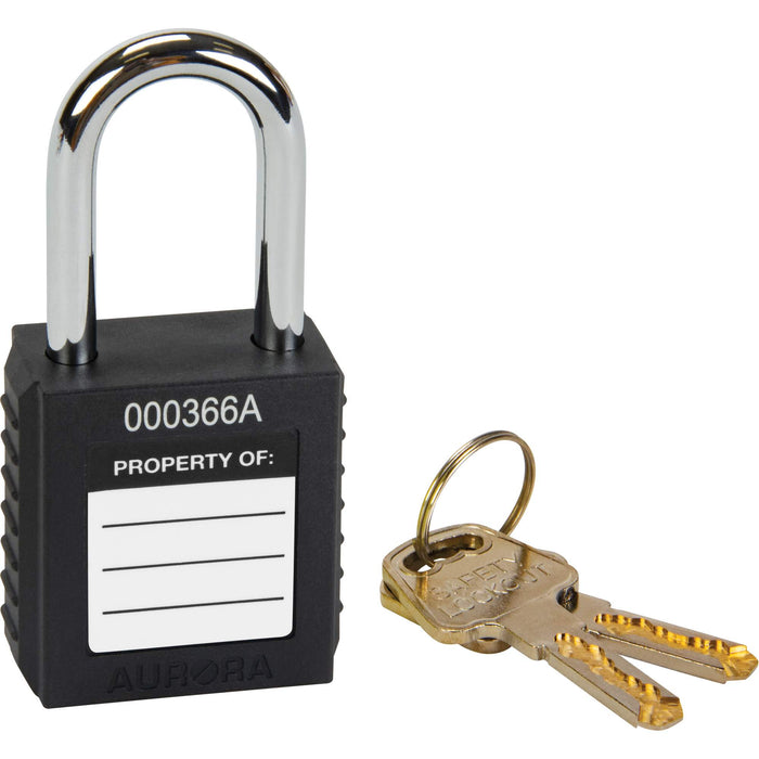 Lock for Lockouts, Safety Padlock, Keyed Different, Thermoplastic, 1-1/2" Width