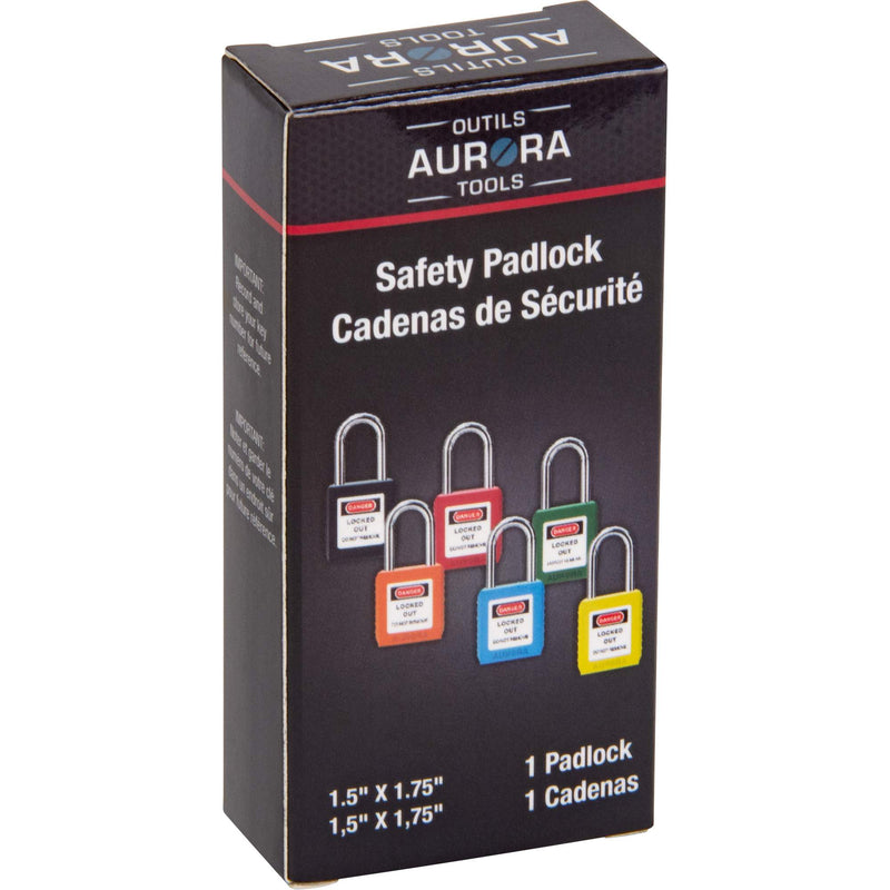 Safety Lock, Orange, Keyed Different, Thermoplastic, 1-1/2" Width