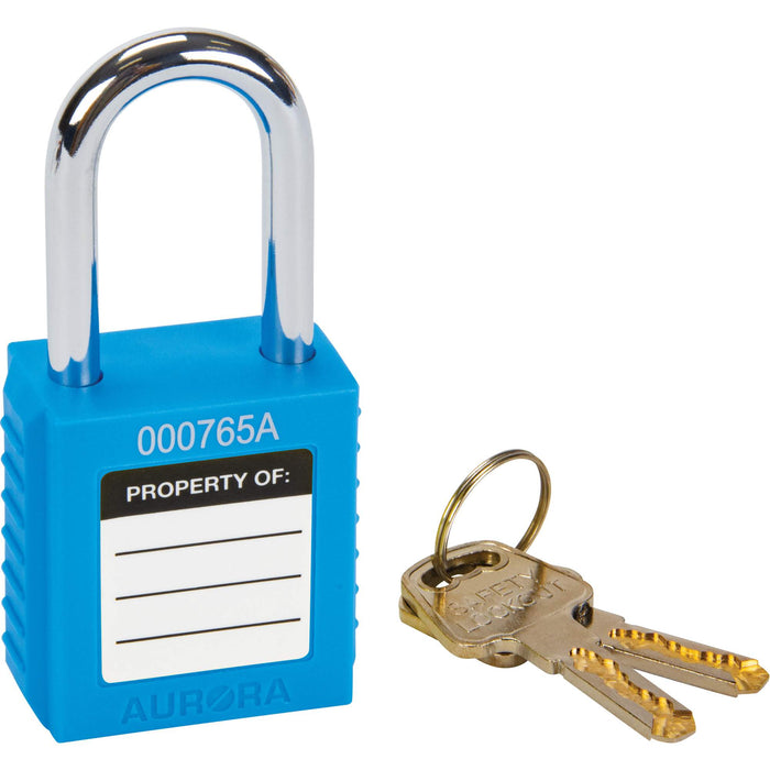 Lock for Lockouts, Safety Padlock, Keyed Different, Thermoplastic, 1-1/2" Width