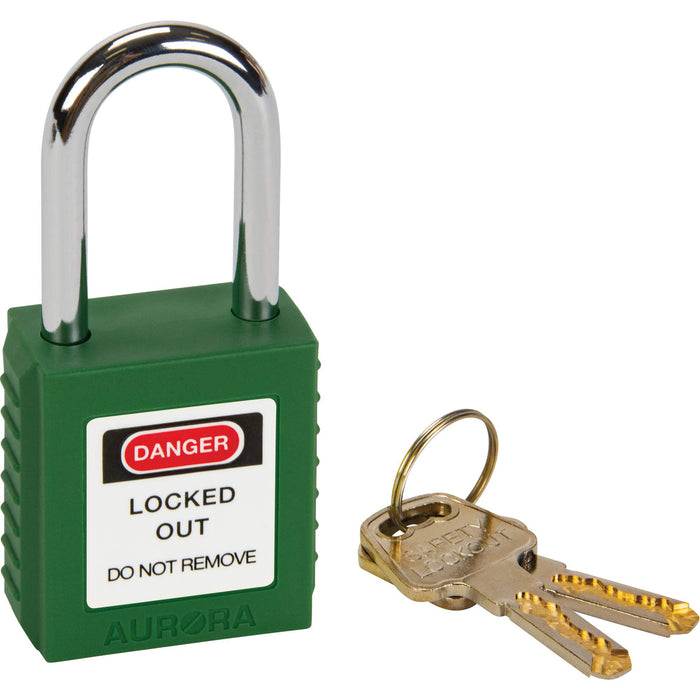 Lock for Lockouts, Safety Padlock, Keyed Different, Thermoplastic, 1-1/2" Width