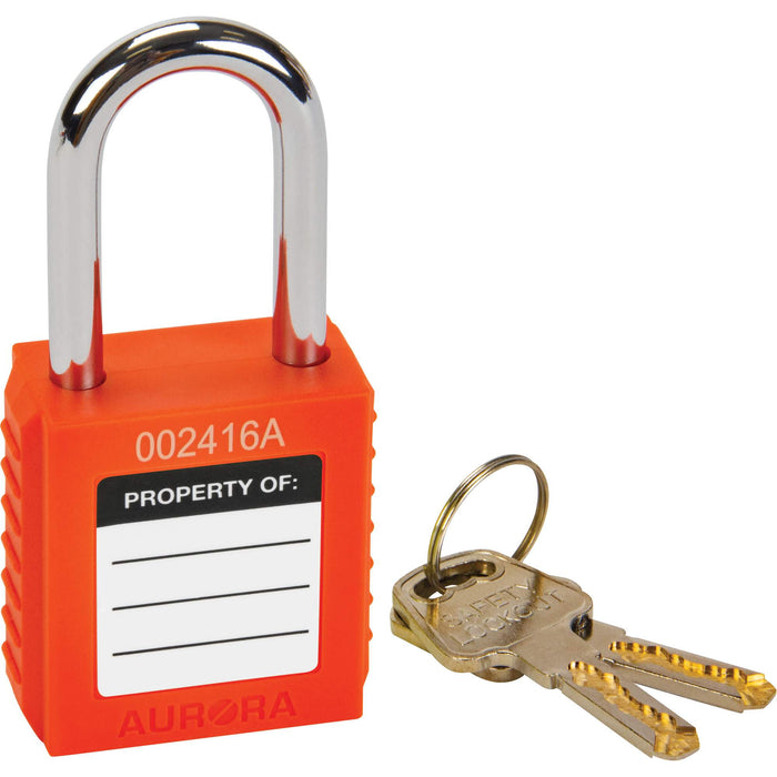 Lock for Lockouts, Safety Padlock, Keyed Different, Thermoplastic, 1-1/2" Width