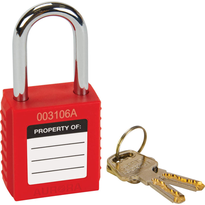 Lock for Lockouts, Safety Padlock, Keyed Different, Thermoplastic, 1-1/2" Width
