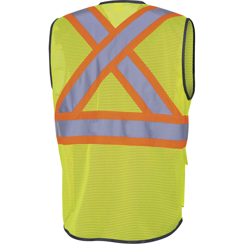 6961 Front Mesh Safety Vest, High Visibility Lime-Yellow, 2X-Large, Polyester