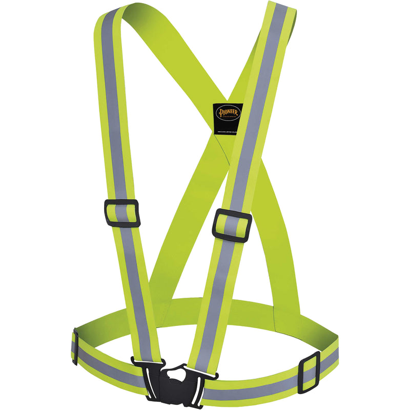 5497 Safety Sash, High Visibility Lime-Yellow, Silver Reflective Colour, One Size