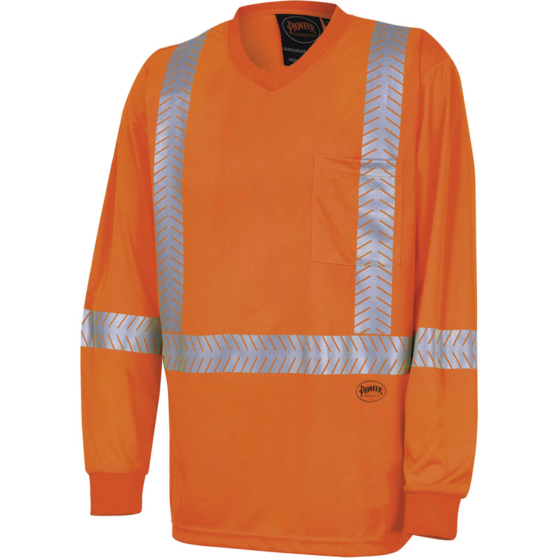 6904A Ultra-Cool Ultra-Breathable Long-Sleeved Safety Shirt, X-Large, High Visibility Orange