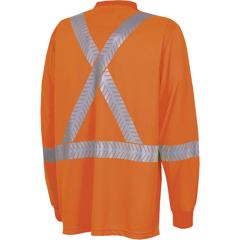 6904A Ultra-Cool Ultra-Breathable Long-Sleeved Safety Shirt, X-Large, High Visibility Orange