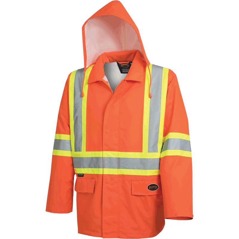 5626 The Rock 300D Waterproof Safety Jacket, Polyester, High Visibility Orange, 3X-Large