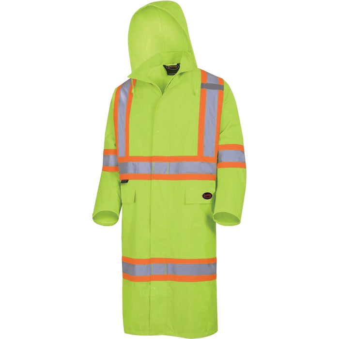5631 The Rock 300D Waterproof Long Coat, Polyester, X-Large, High Visibility Lime-Yellow