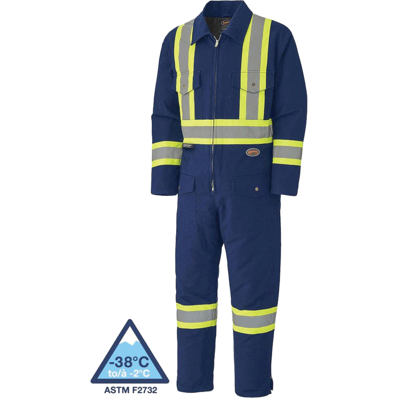5539A Quilted Duck Coveralls, X-Large, Navy Blue