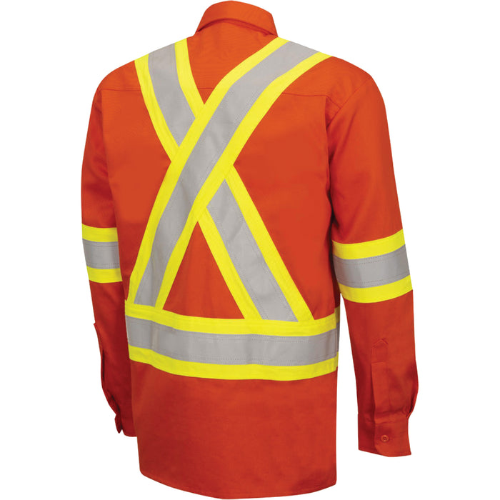 7743 FR-Tech® Flame-Resistant Safety Shirt, Medium, High Visibility Orange