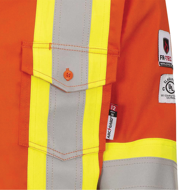 7743 FR-Tech® Flame-Resistant Safety Shirt, Large, High Visibility Orange