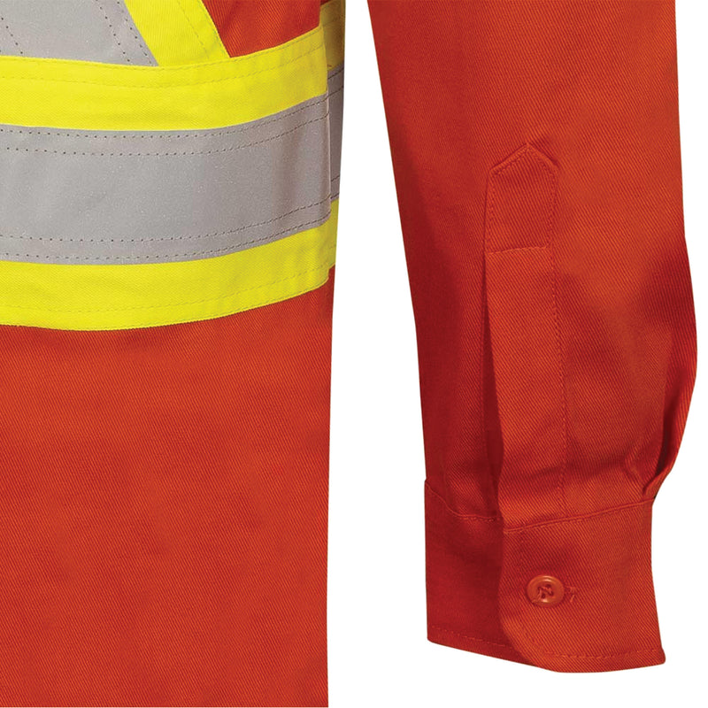 7743 FR-Tech® Flame-Resistant Safety Shirt, Large, High Visibility Orange