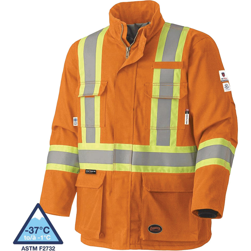 5533 Flame-Resistant Safety Parka, X-Large, High Visibility Orange, 58 cal/cm²