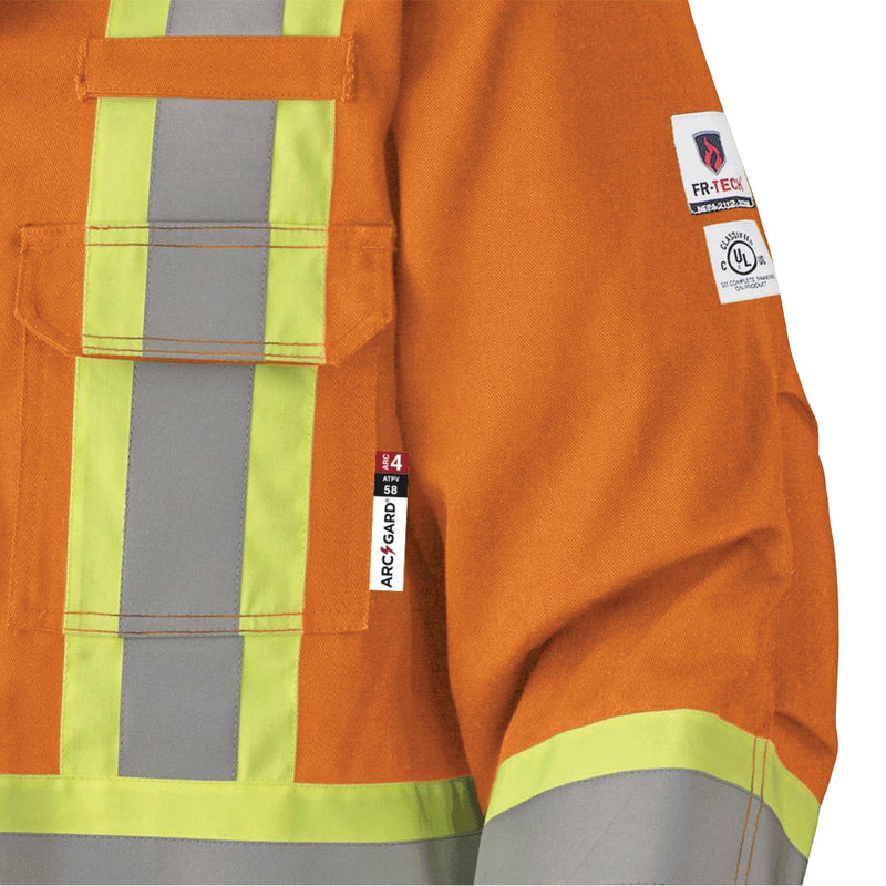 5533 Flame-Resistant Safety Parka, X-Large, High Visibility Orange, 58 cal/cm²