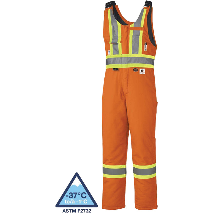5534A Flame-Resistant Quilted Safety Overalls, Large, Orange