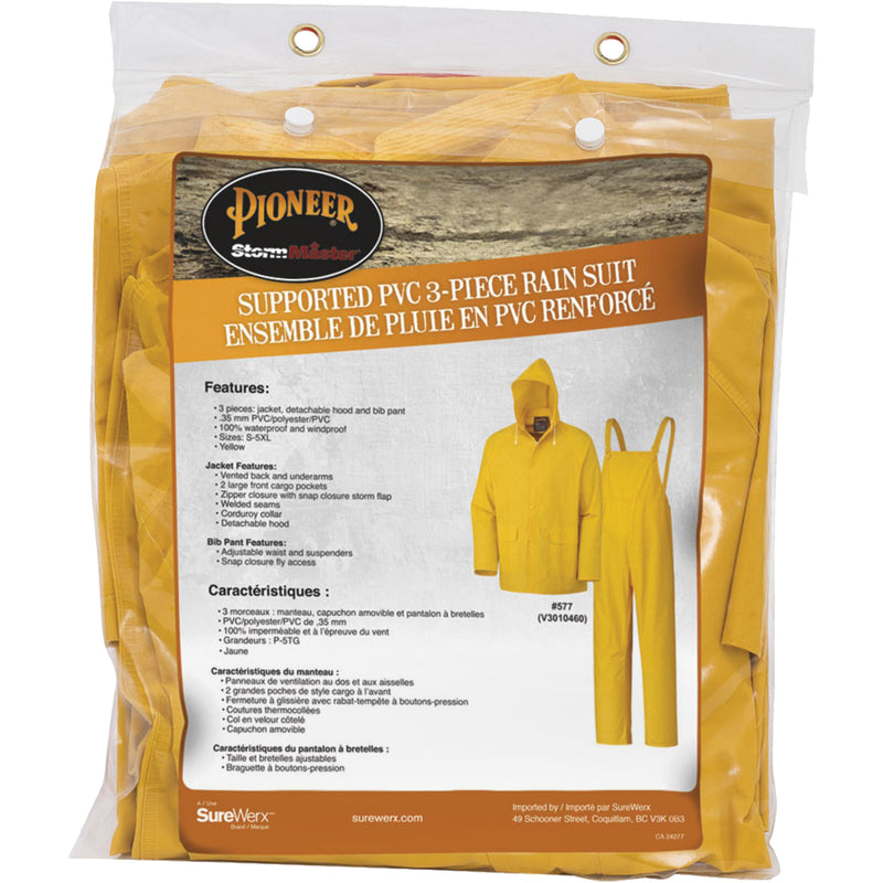 577 3-Piece Rain Suit, Polyester/PVC, 2X-Large, Yellow